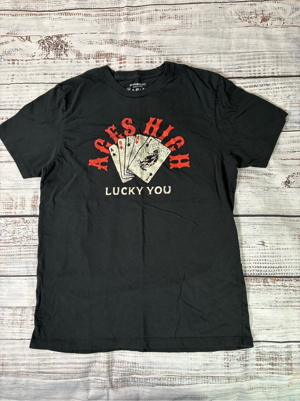 Ariat Women’s Shirt Size Large Aces High Lucky You Playing Cards